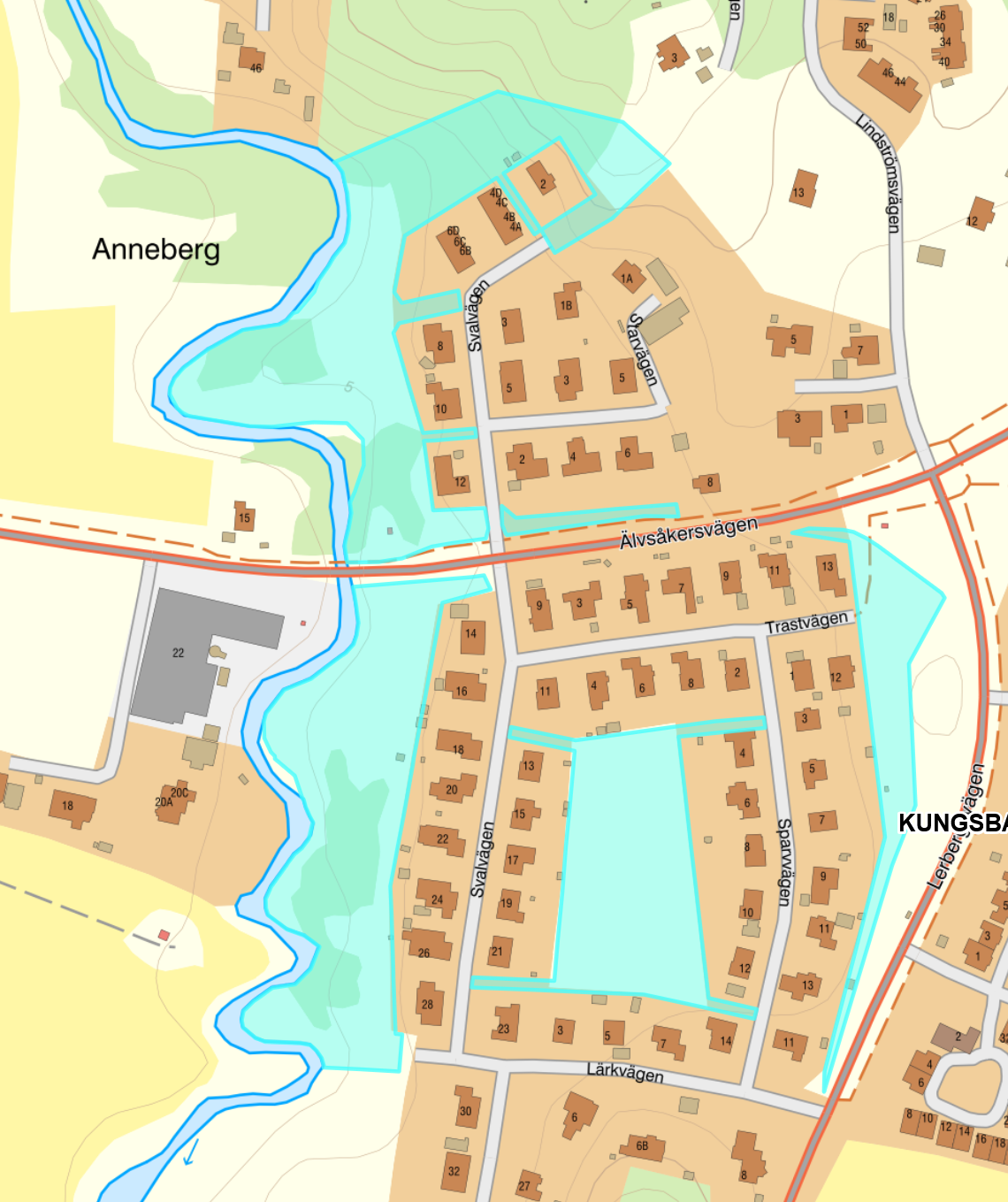 karta över grönområden